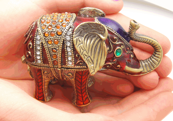 Elephant Cremation Keepsake shown in hands